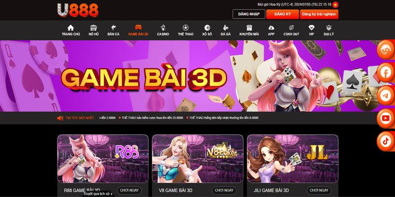 Giới Thiệu U888 Và Các Sản Phẩm, Dịch Vụ Uy Tín Tại Nhà Cái 3 Trải nghiệm như ở Las Vegas